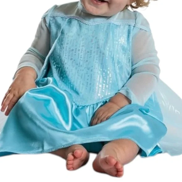 Disney Frozen Elsa Infant Dress Up Costume Includes Dress and Cape 12-18 months - Picture 5 of 16